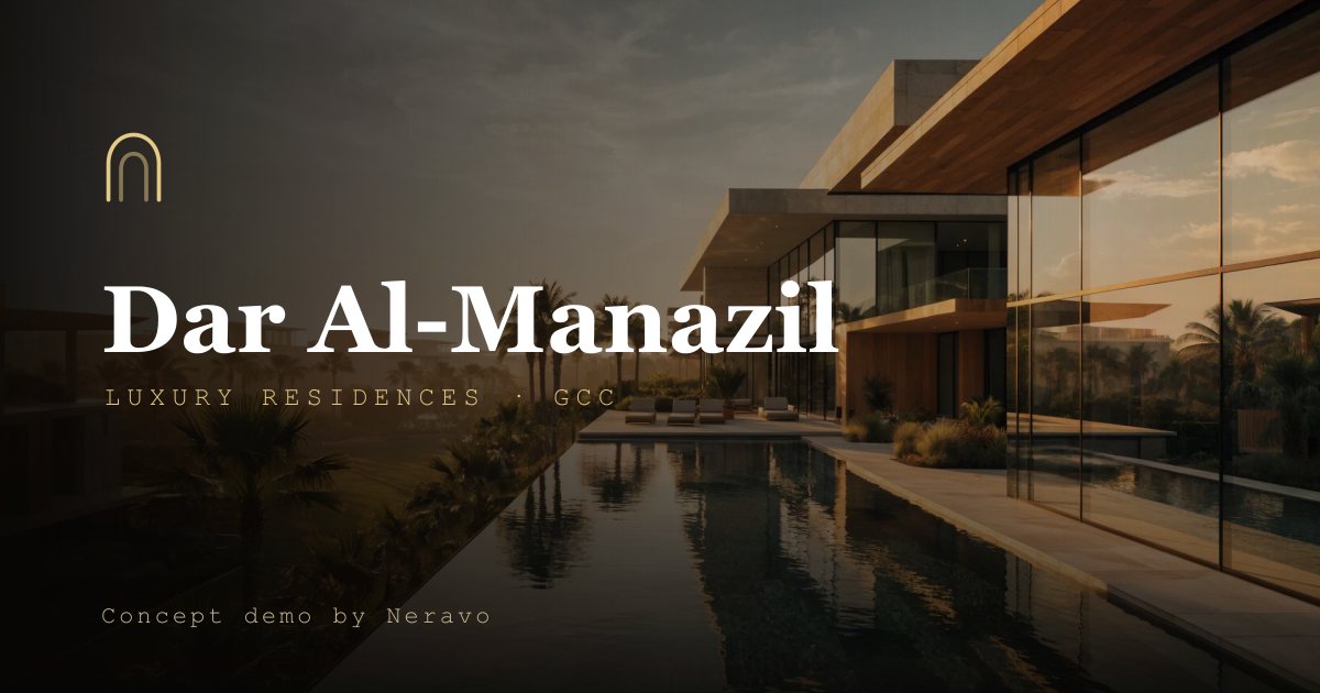 Dar Al-Manazil — cinematic bilingual real-estate concept site