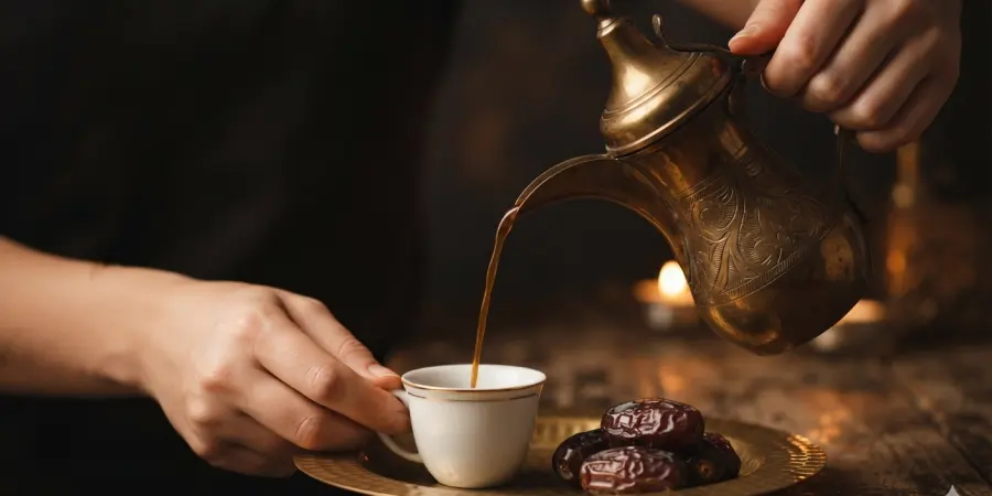 Salem Al Suwaidi, Mid-pour from the brass dallah